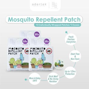 [3box] MyLO Mosquito Repellent Patch (10s/box) Safe for Baby & Pregnant Mum DEET Free Natural Oil Only [Adertek]