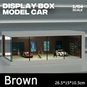 1:64 Car Showroom Dioramas Miniature Scene Parking Lighting Garage Lot Dust Cover Storage Boxes Display Case With LED