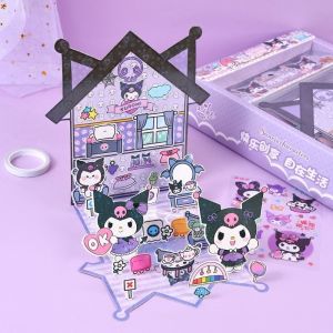 Sanrio Dress Up Wardrobe Variety Stickers Stickers Kuromi Melody Diy Handmade Toys Childrens Quiet Book Ready Stock Wholesale