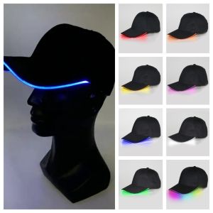 BLISSFUL Cotton LED Light Baseball Cap Adjustable Neon Hip-hop Luminous Hat Apparel Accessories Sunscreen Flashing Glow Rave Party Cap Stage Performance