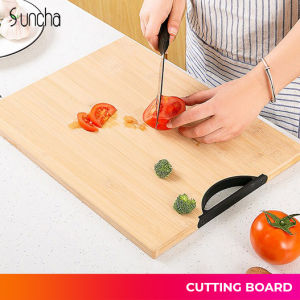 Suncha Kitchen Cutting Board | Premium Bamboo Wood Food Chopping Board With Handle