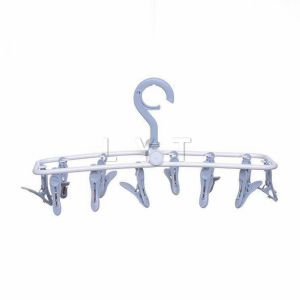 ตากผ้าเหลี่ยม พับได้ ที่แขวนห่วงหนีบผ้าพลาสติก แขวนได้ทั้งผ้าเปียก ตากชุดชั้นใน ถุงเท้า พวงตากผ้า พลาสติก Socks Hanger with 12/32 clips