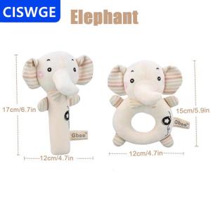 [COD] CISWGE AUTOPARTS Bé lục lạc mềm phim hoạt hình dễ thương sang trọng động vật đồ chơi giáo dục trẻ em handbells