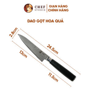 Dao gọt Chef Studio - Damascus Basic cao cấp độ dài 13cm sản xuất theo công nghệ Nhật Bản chuyên dùng gọt hoa quả