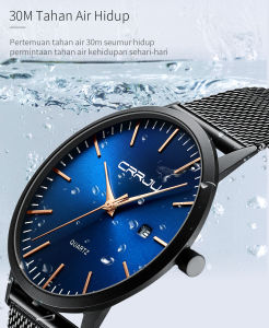 CRRJU Jam Tangan Pria Tahan Air Kuarsa Ultra Tipis Kasual Slim Mesh Steel Jam Tangan Olahraga (2172) Garansi Pergerakan 3 Bulan - Lazada