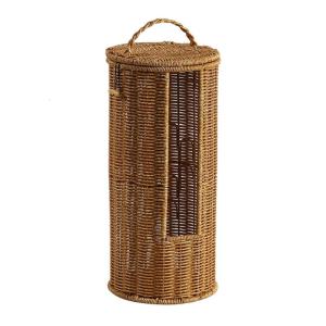 Multipurpose Bathroom Basket With Dustproof Cover Cylindrical Storage Holder for Tissues Towels Bathroom Accessory