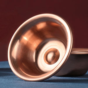 [Eqrbtl] ชามใส่น้ำทำด้วยมือทำจากทองแดงบริสุทธิ์ชามน้ำสำหรับชาวพุทธอุปกรณ์สำหรับใช้ในการทำน้ำขัดเงาอย่างดี