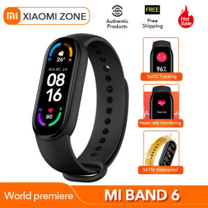 [World Premiere] Xiaomi Mi Band 6 Smart Bracelet AMOLED Screen Blood Oxygen Heart Rate Fitness Traker Bluetooth 5ATM Waterproof Smart Band 6 better than mi band 5
