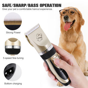 Electric Pet Dog Clipper Dog Hair Trimmer Kit Rechargeable Pet Dog Cat Low-noise Grooming Shaver Cut Machine Set+Spare Blade