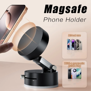 BunMo 360 ° Adjustable Vacuum Suction cup Rotating Magnetic Bracket Phone Holder Adjustable Foldable Portable Navigation Bracket