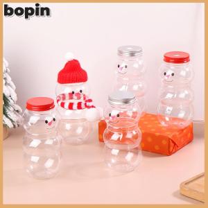 Bopin 500ML Christmas Snowman Water Bottles Milk Tea Bottles Coffee Juice Portable Drinking Bottle For Milk Tea Shop Home Juice Cup