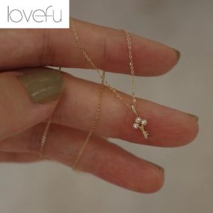 18K Saudi Gold Pawnable Full Diamond Gold Key Pendant Light Luxury Mini Collar Chain Womens