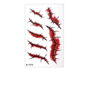 PYA94 Blood Vessels Tattoo Halloween Temporary Tattoo Sticker Waterproof Simulated Scar Halloween Face Tattoo Face/Whole Body Decoration Stripe Body Art Decal Halloween Day Party