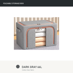 【Fireheart Warrior】 Foldable Steel-Frame Storage Box / Top & Front Zipper Access / Stackable Clothes & Bedding Organizer