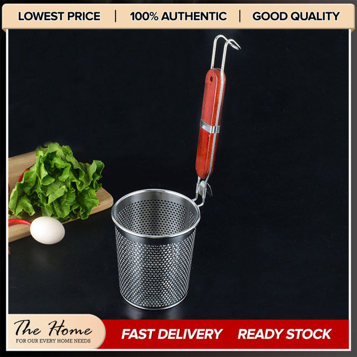 The Home Stainless Steel Mesh Food Dumpling Ramen Noodle Strainer Basket Ship From Manila