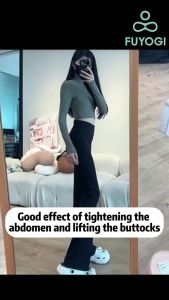 FUYOGI Flare Leg Yoga Pants Quick Dry Water-Resistant High Waist Hip-lifting Women Wide Slack