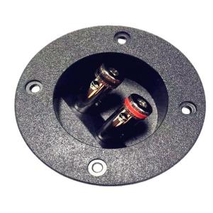 Black Speaker Terminals Connectors Round Box with 2 Banana Gildeds Subwoofer Stereoes Plug Spring Cup Connection
