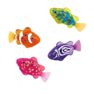 4PCS Motion Activated Floating Fish Bath Toy Swimming Toy With LED Light Electric Swimming Action Kids Gift