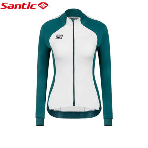 Santic ผู้หญิงเสื้อเจอร์ซีย์นักปั่นแจ็คเก็ตฤดูใบไม้ผลิฤดูใบไม้ร่วงกันลมความร้อนจักรยานเสื้อMTBเสื้อจักรยาน