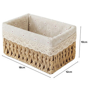 NEST Elska Hand-Woven Rattan Storage Basket Floral Beige SG