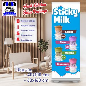 Banner Spanduk Biru Sticky Milk Keren Bahan Kuat