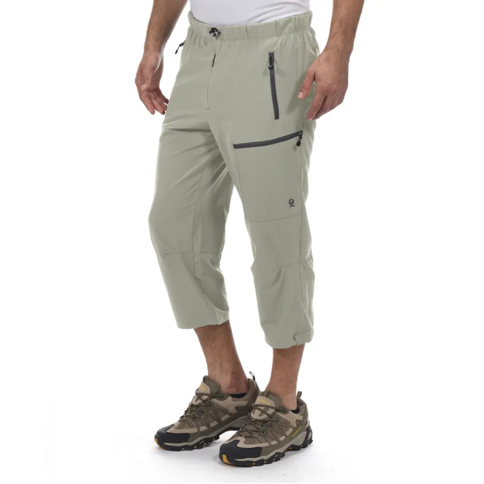LittleDonkeyAndy Men's Quick Dry 3/4 Pants Lightweight Capri Shorts Hiking  Fishing Travel Casual