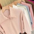 Lavender - crop top lengan panjang baju wanita viral kekinian bahan knit hornet premium import tebal ootd kemeja dewasa kaos lengan panjang wanita atasan baju knit baju crop knit. 