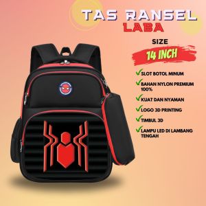 BB - Tas Ransel / Tas Ransel Troli Sekolah anak TK Lampu LED Timbul 3D
