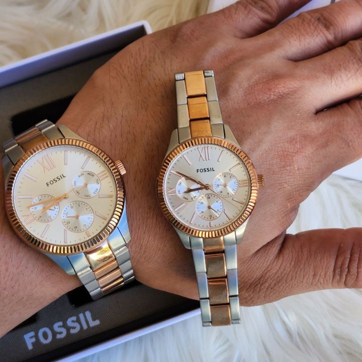 Fossil dual best sale tone watch