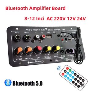 D10 Ⅱ 900W Amplifier Board Tampilan Digital Power Amplifier Board Untuk 8-12 Inci Speaker AC 220V-DC 12V-24V Bluetooth 5.0 Karaoke Audio Bluetooth USB FM Radio Player Subwoofer