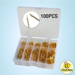 MaxPlus 100Pcs Fishing Hook Stainless Set Barbed Fishing Hooks Fishing Accessories Fish Hook Set