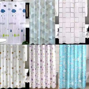Curtains Bath Shower Rooms Shower Curtains with Hook Water Proof Curtains No Choosing  Design size 180*300cm