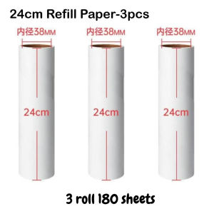 24cm Long Pole Sticky Lint Cleaning Roller Set Free Refill Paper Extra Wide Detachable Dust Hair Pet Fur Remover Mop