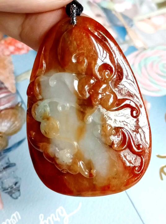 天然翡翠,Natural jade , A grade, 红翡吊坠,寓意有福有钱,如意连连 | Lazada Singapore