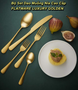 Bộ Set Dao Muỗng Nĩa Cao Cấp FLATWARE LUXURY GOLDEN (20PCS BOX) - WorldMart