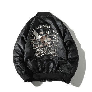 Lesvago Embroidery Bomber Jacket Men Hip Hop Pilot Jacket Men Women Baseball Jacket Eagle Snake Male Windbreaker Spring Streetwear