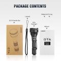 Lumintop GTA Portable Thrower Flashlight led Rechargeable 4 Modes Electric Torch Long Range 585 meters Waterproof Search Light 550 Lumens with Tail Switch Include Battery. 