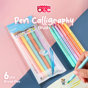 [BEC] Pen Calligraphy Brush - 6 Pcs | Brush Pen | Calligraphy Brush Lettering Aesthetic Vintage