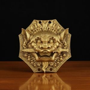 Bát Quái Hổ Phù Ngậm Kiếm Trấn Trạch Chất Liệu Đồng Nguyên Chất - Linh Vật Nghê Đồng Hóa Sát Khí Bảo Vệ Gia Đạo