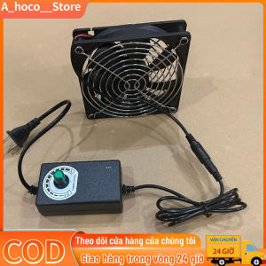 Quạt Tản Nhiệt Chó Mèo Quạt Làm Mát Gắn Chuồng-Quạt Thông Gió Hình Vuông 12CM Kèm Bộ Điều Tốc 1200RPM