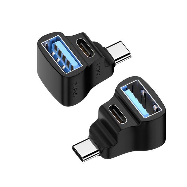 Usb 180 180 Degree Angle USB Adapter for Dual USB-C 20Gbps 8K 60Hz PD 140W ...