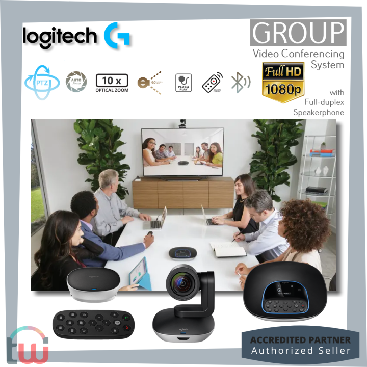 LOGITECH GROUP VIDEO CONFERENCE System PTZ Camera 1080p HD Speakerphone ...