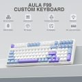 AULA 99/87/80 Keys customized gaming keyboard Gasket Structure Tri-mode RGB Wired /Bluetooth /2.4G Wireless Hot-swappable Mechanical Keyboard Supports WIN/Android/IOS system(F99). 