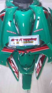 เปลือกมอเตอร์ไซร์รุ่นเวฟ125i ไฟเลี้ยวบังลมสีเขียวมิ้นมี14ชิ้นเปลือกงานABSประกอบสนิท