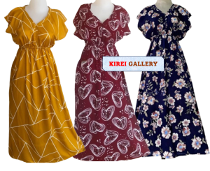 Kirei Gallery - Daster Kimono Rayon Della Ld 110 Kekinian Busui Kancing Depan Bahan Rayon Adem Lembut Nyaman Panjang Cantik Samping Bumil