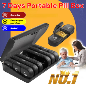 7 Days Portable Pill Box Plastic Divided Pill Box For Travel Sorting Storage Box