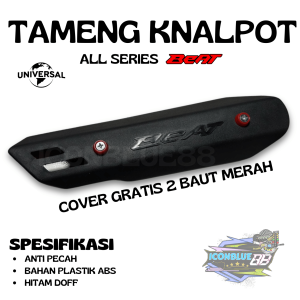 iconblue88 Paket Combo Cover Tameng Knalpot All Series BEAT universal ANTI PECAH ABS TEBAL gratis sepasang Baut warna MERAH Universal Series BEAT HONDA
