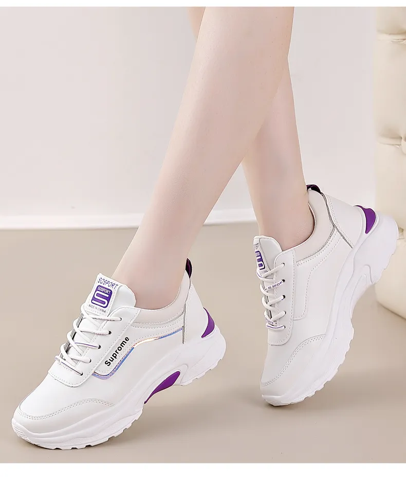 VIWANA White Sneakers Shoes For Women On Sale Korean Style Sports