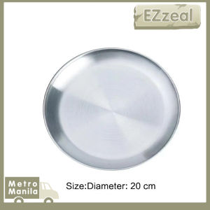 8/10/12 Inch Stainless Steel Korean Style  Plate / Fruit Plate / Round Pizza Pan / Baking Tray