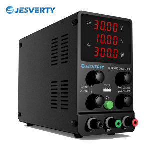 Jesverty DC Power Supply Variable 0-30V 0-10A Adjustable Switching DC Regulated Bench Power Supply with High Precision 4-Digit LED Display 5V/2A USB Port Coarse and Fine Adjustment SPS-3010